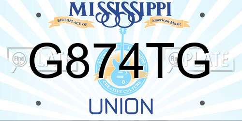 G874TG Mississippi License Plate