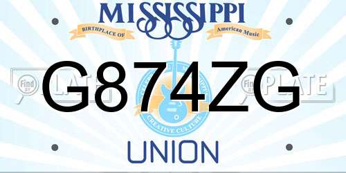 G874ZG Mississippi License Plate