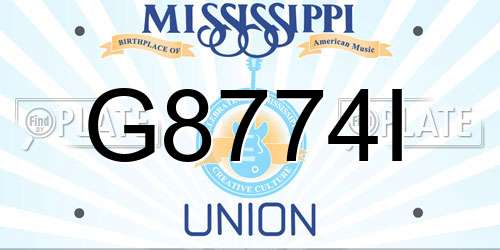 G8774I Mississippi License Plate