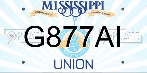 G877AI Mississippi License Plate