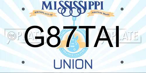 G87TAI Mississippi License Plate