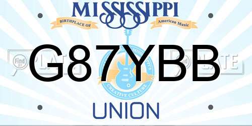 G87YBB Mississippi License Plate