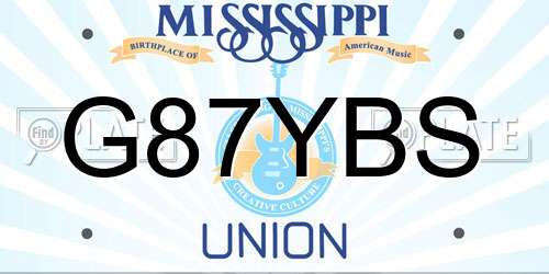 G87YBS Mississippi License Plate