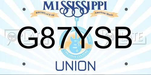 G87YSB Mississippi License Plate