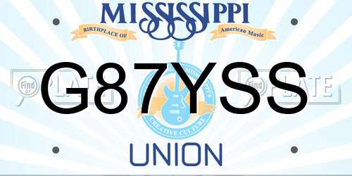 G87YSS Mississippi License Plate