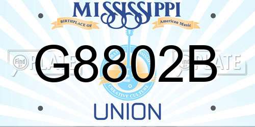 G8802B Mississippi License Plate
