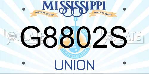G8802S Mississippi License Plate