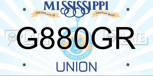 G880GR Mississippi License Plate