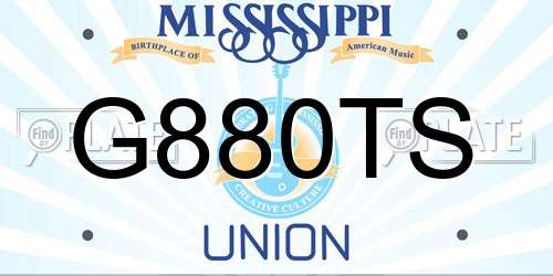 G880TS Mississippi License Plate