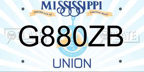G880ZB Mississippi License Plate
