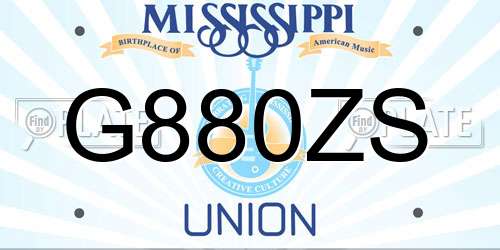 G880ZS Mississippi License Plate