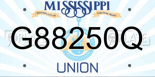 G88250Q Mississippi License Plate