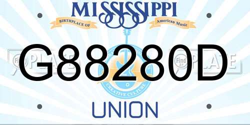 G88280D Mississippi License Plate