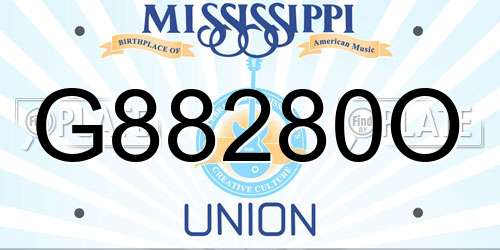 G88280O Mississippi License Plate