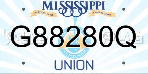 G88280Q Mississippi License Plate