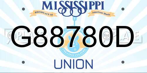 G88780D Mississippi License Plate
