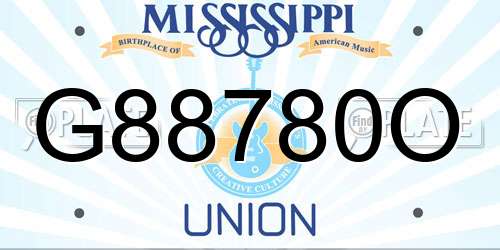 G88780O Mississippi License Plate