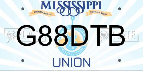 G88DTB Mississippi License Plate