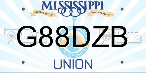 G88DZB Mississippi License Plate
