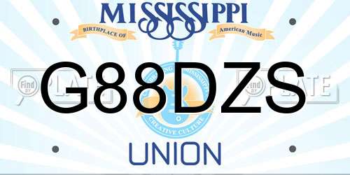 G88DZS Mississippi License Plate