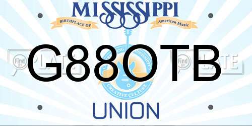 G88OTB Mississippi License Plate