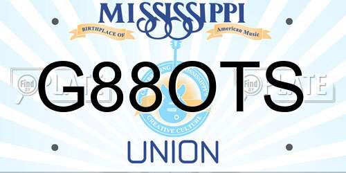 G88OTS Mississippi License Plate