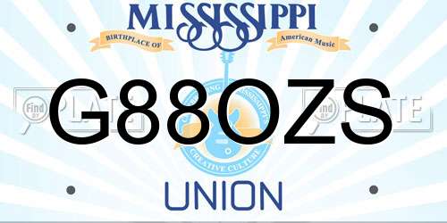 G88OZS Mississippi License Plate