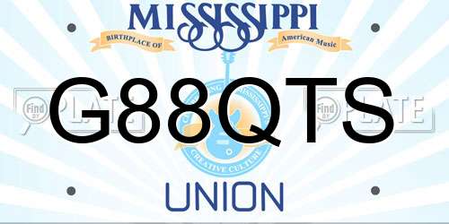 G88QTS Mississippi License Plate