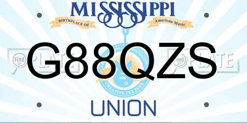 G88QZS Mississippi License Plate