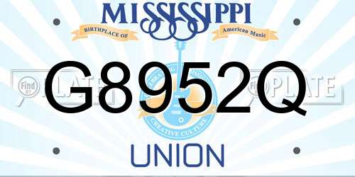 G8952Q Mississippi License Plate