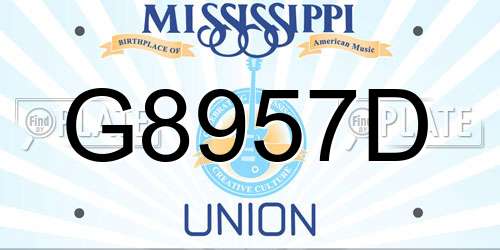 G8957D Mississippi License Plate