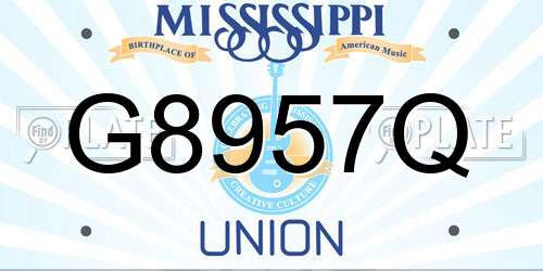 G8957Q Mississippi License Plate
