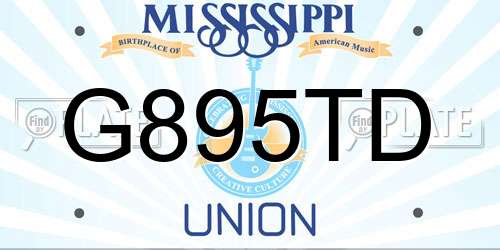 G895TD Mississippi License Plate