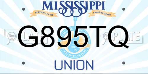 G895TQ Mississippi License Plate