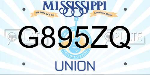 G895ZQ Mississippi License Plate