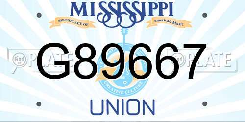 G89667 Mississippi License Plate