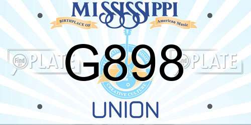 G898 Mississippi License Plate