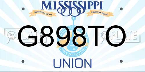 G898TO Mississippi License Plate