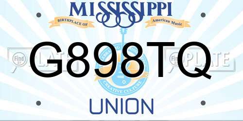 G898TQ Mississippi License Plate