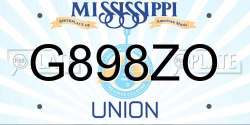 G898ZO Mississippi License Plate