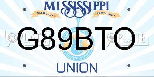 G89BTO Mississippi License Plate