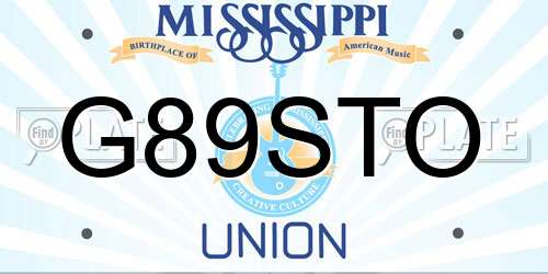 G89STO Mississippi License Plate