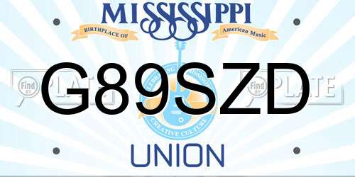 G89SZD Mississippi License Plate