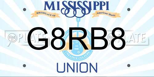 G8RB8 Mississippi License Plate