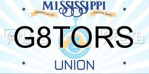 G8TORS Mississippi License Plate