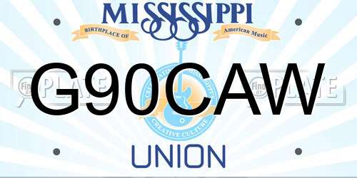 G90CAW Mississippi License Plate