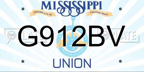 G912BV Mississippi License Plate