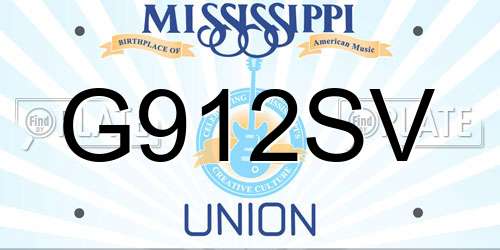 G912SV Mississippi License Plate
