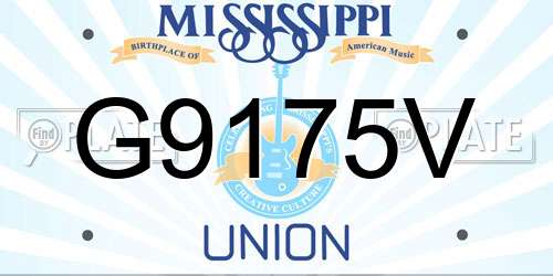 G9175V Mississippi License Plate