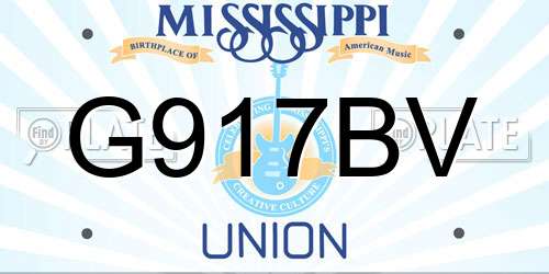 G917BV Mississippi License Plate
